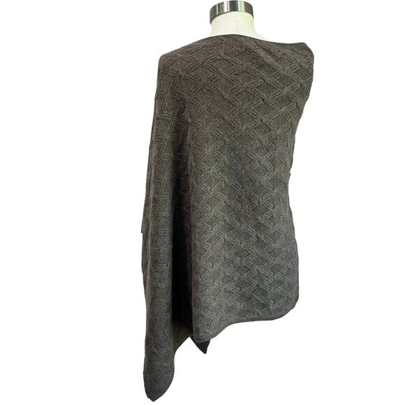 Kinross 100% Cashmere Poncho Sweater Wrap Cape Tan Mushroom Retail $395 - Picture 3 of 11
